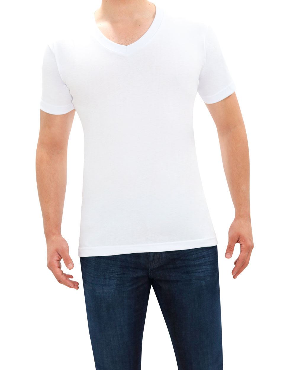 polera blanca cuello v