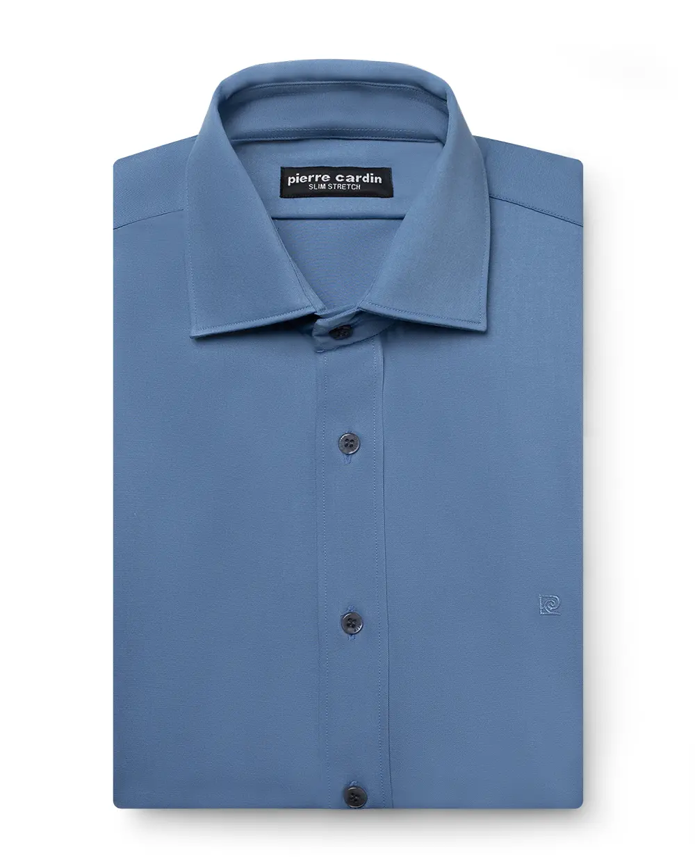 Camisa de vestir slim fit manga larga total confort bambú stretch azul