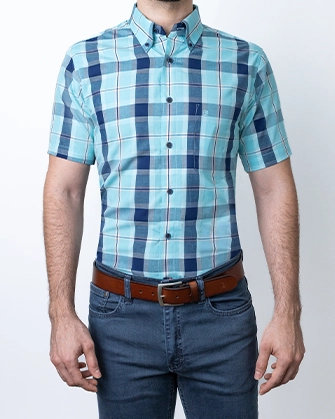 Camisa casual regular fit cuadros verde