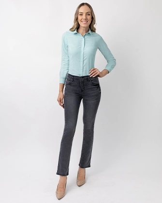 410 jeans pierna recta 1 botón gris