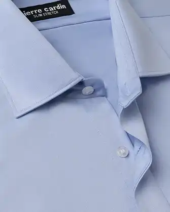 Camisa de vestir total comfort slim fit manga larga celeste