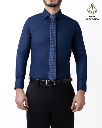 Camisa de vestir slim fit lenzing stretch azul