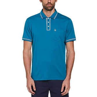 Polo earl moda azul sólido