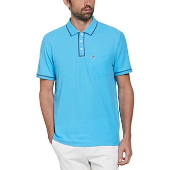Polo moda celeste solido