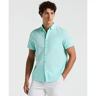 Camisa moda manga corta color celeste