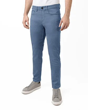 Pantalon casual manhattan slim fit 5 pocket tencel azul