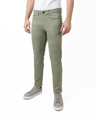 Pantalon casual manhattan slim fit 5 pocket tencel verde