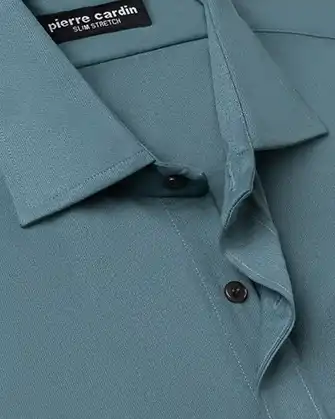 Camisa piqué bambú stretch manga larga verde