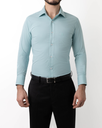 Camisa de vestur slim fit estampada bambú stretch verde menta