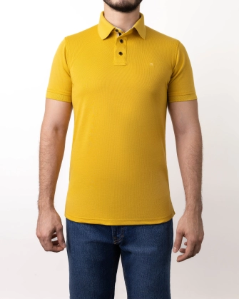 Camisa sport lisa slim fit amarillo