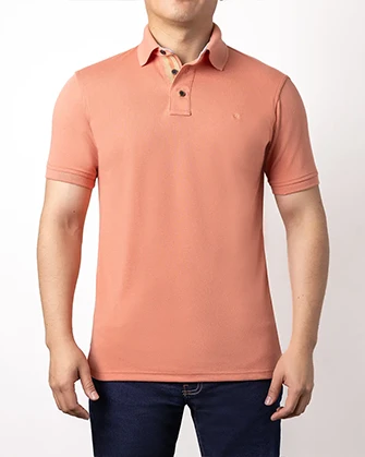 Camisa sport slim fit anaranjado