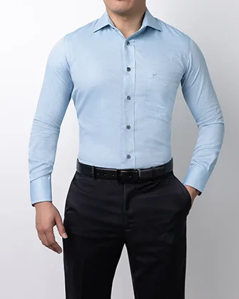 CAMISA DE VESTIR SLIM FIT TEXTURA TURQUESA