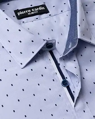 Camisa casual slim fit manga corta celeste