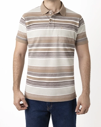 Camisa sport diseño con bolsa slim fit khaki