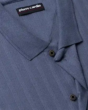 Camisa sport diseño plaquet completo slim fit celeste