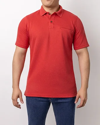 Camisa sport detalle bolsa slim fit coral