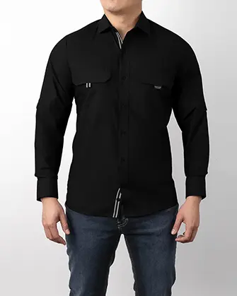 Camisa performance soft touch modal manga larga negro