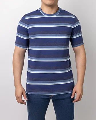 Camiseta rayas cuello redondo slim fit