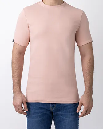 T-shirt moda cuello redondo slim fit rosado