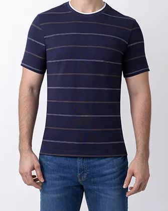 T-shirt moda cuello redondo slim fit azul