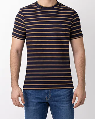 T-shirt moda cuello redondo slim fit azul