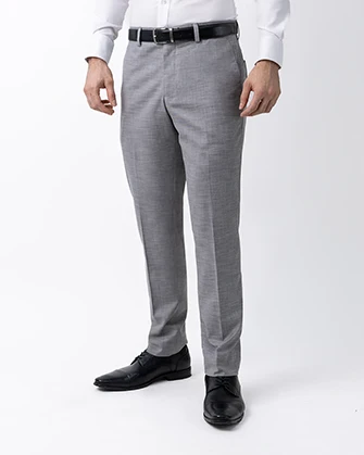 Pantalón de vestir savane slim fit textura shark skin gris