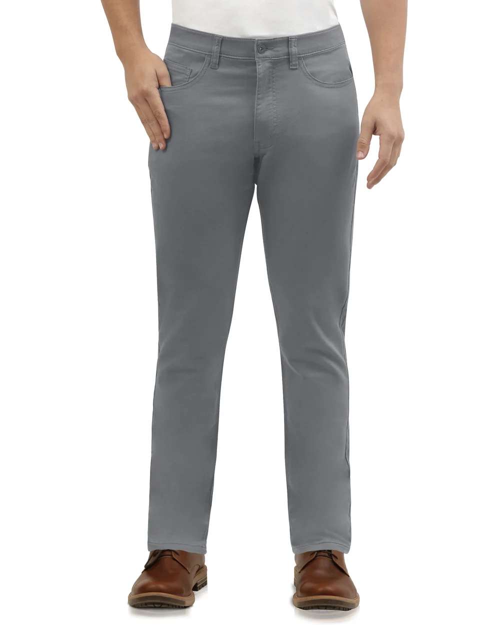 Pantalon casual slim fit anywhere twill gris claro