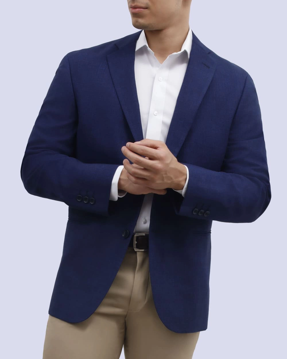 Blazer liso slim fit en color azul