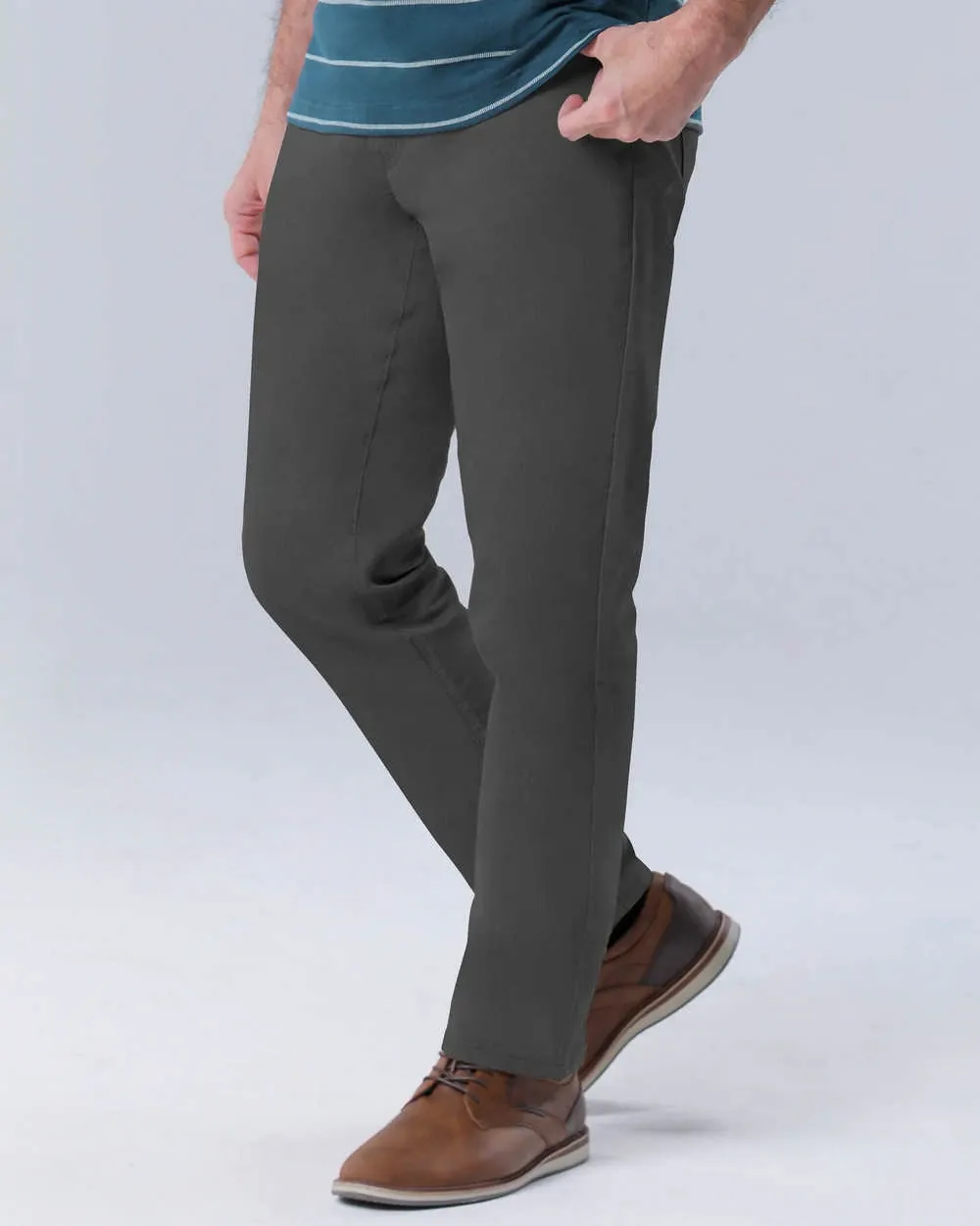 Pantalón casual corduroy 5 pocket gris