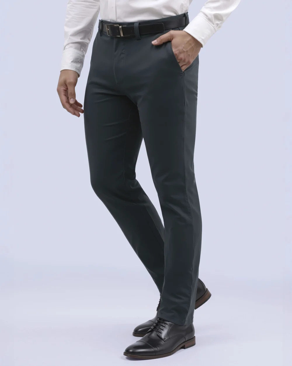 Pantalón de vestir slim fit gris cooling comfort manhattan