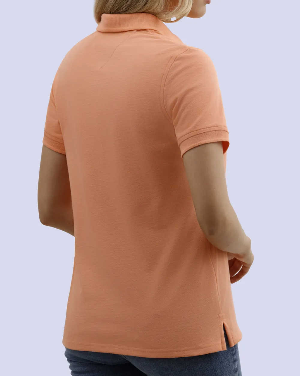 Blusa sport slim fit manga corta salmón