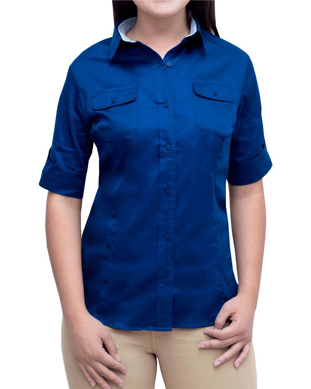 blusas azules de vestir