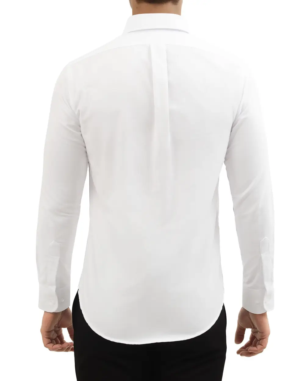 Camisa casual oxford manga larga blanca slim fit