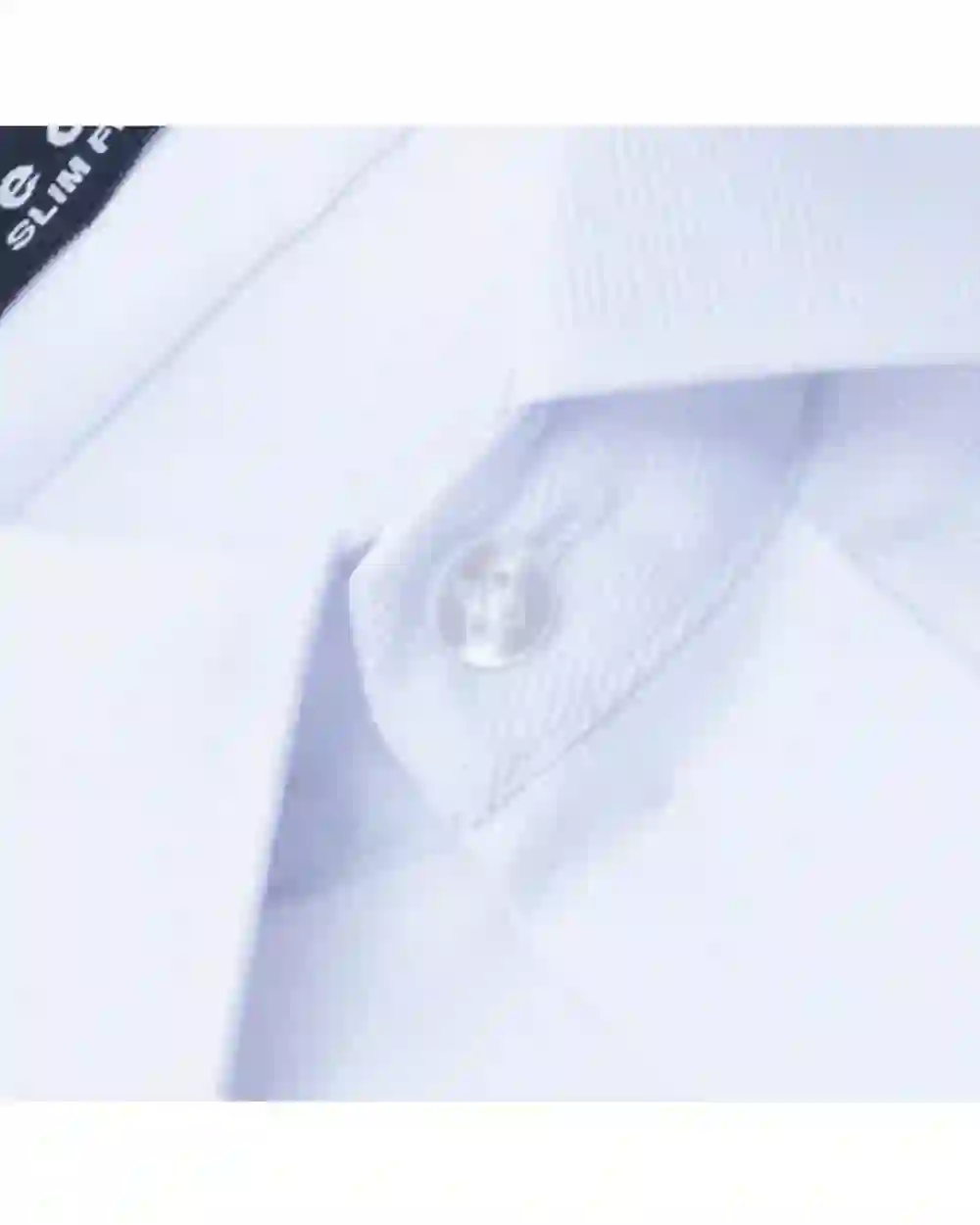 Camisa de vestir piqué manga larga blanca slim fit