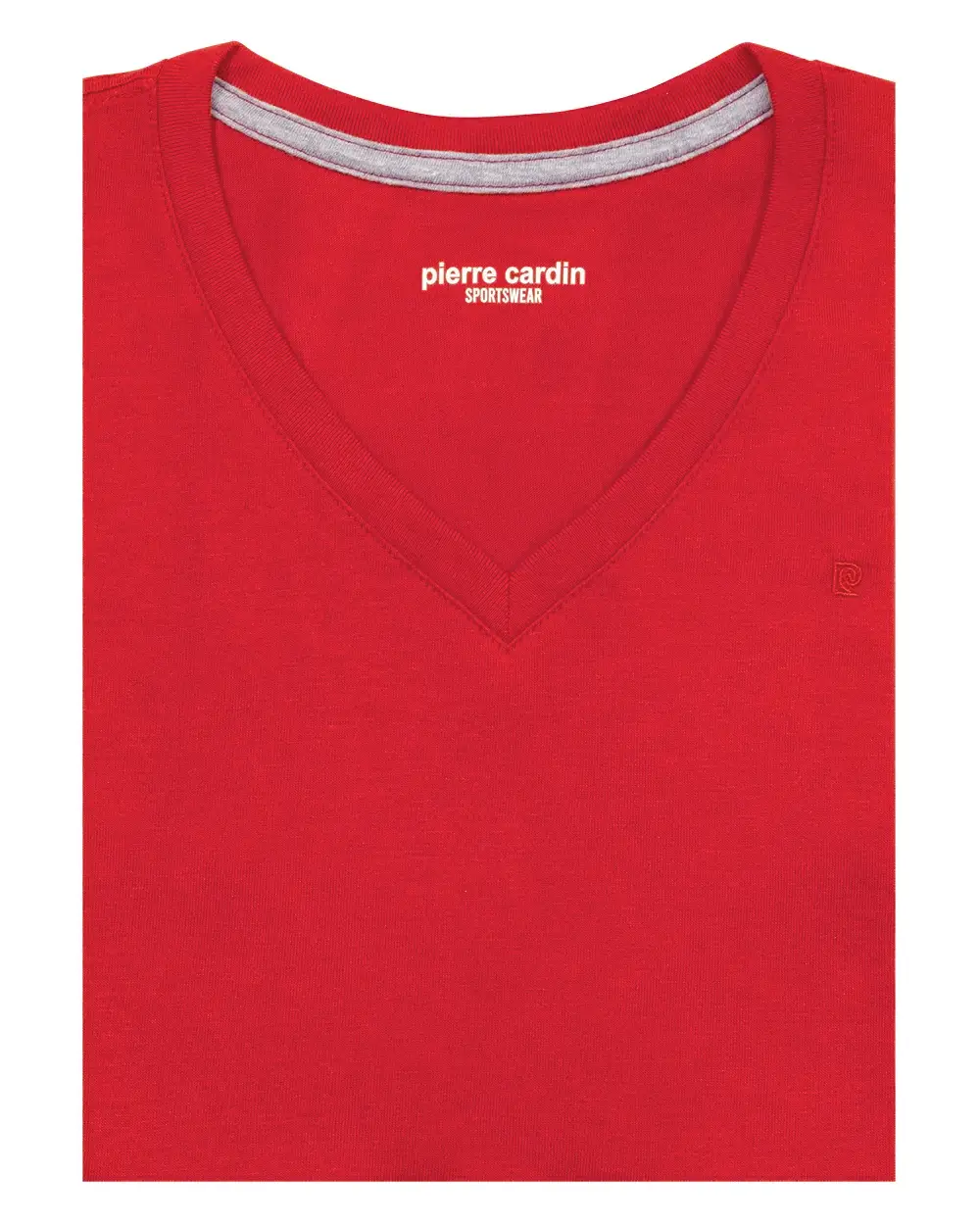 Camiseta lisa cuello v manga corta roja