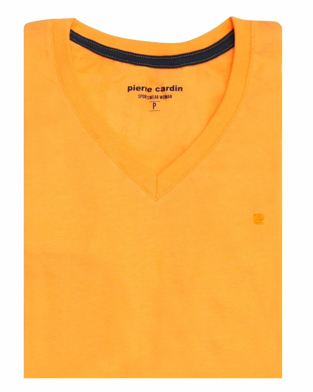 Camiseta lisa cuello v manga corta amarilla