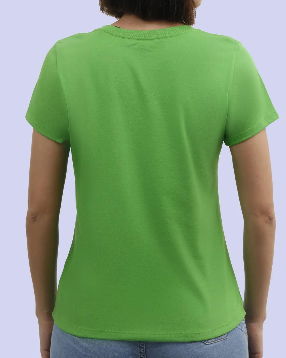 Camiseta lisa cuello v manga corta verde