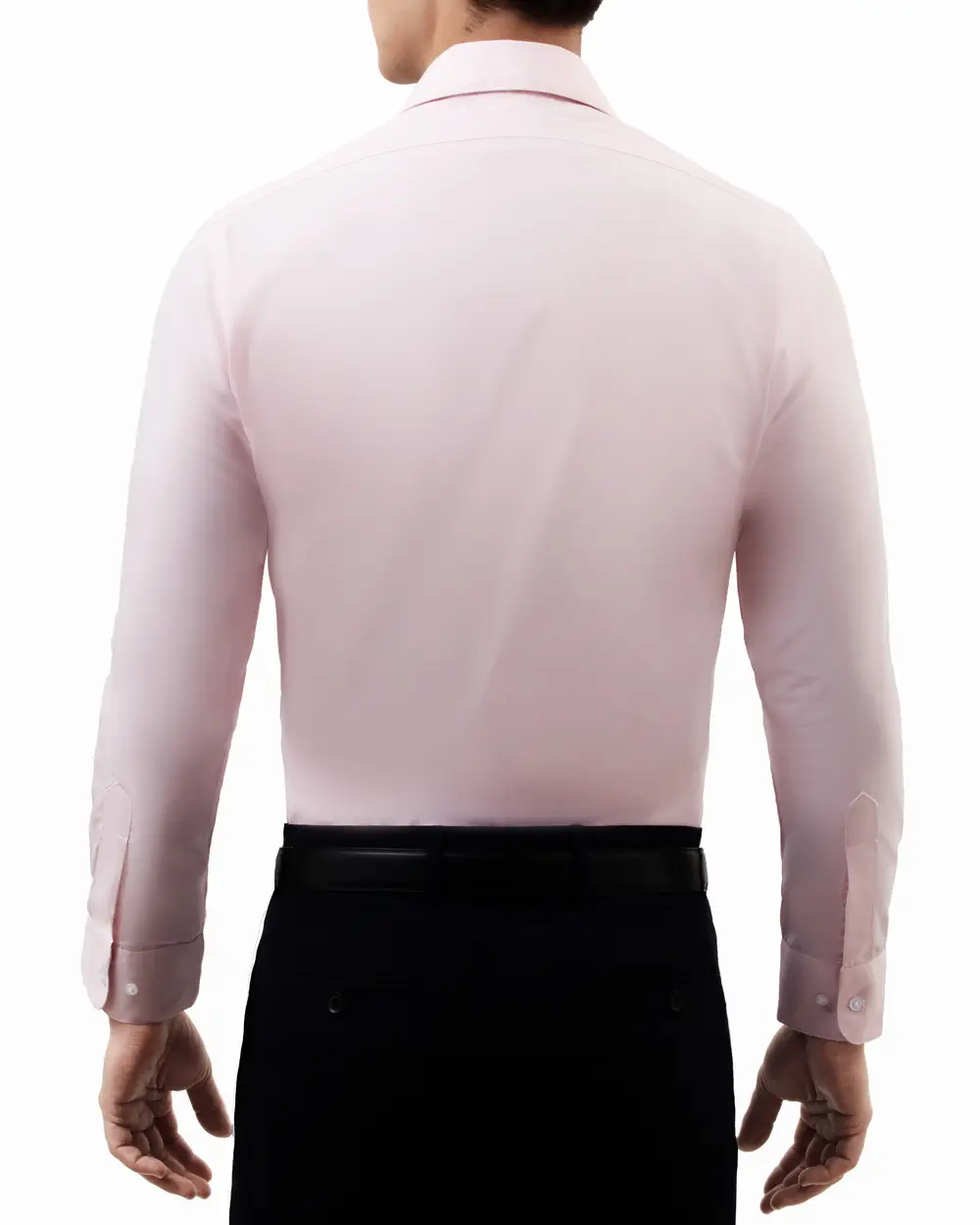 Camisa clásica slim fit manga larga color rosa pastel
