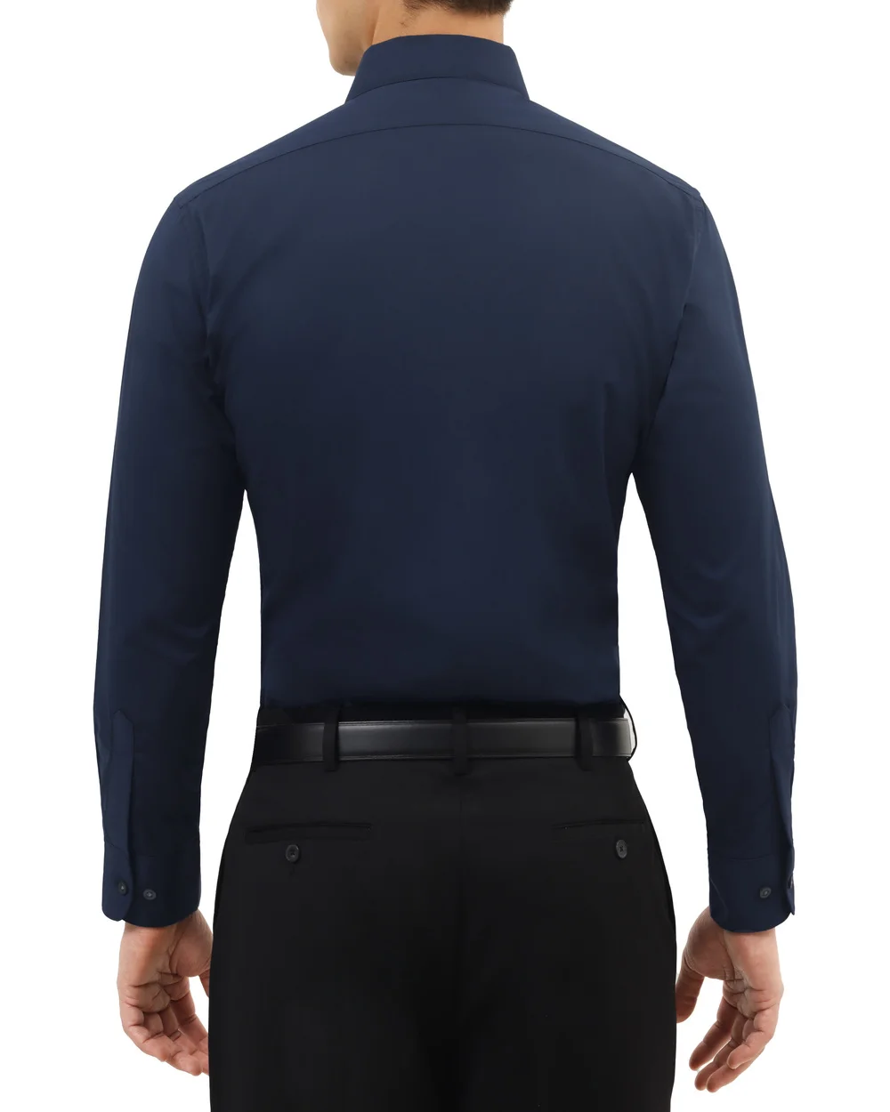 Camisa de vestir clásica azul navy manga larga slim fit