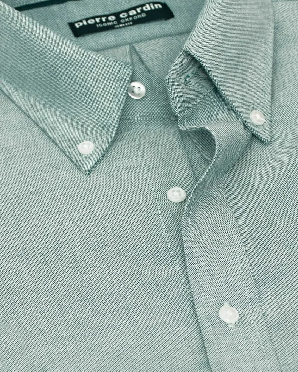Camisa slim fit manga larga   oxford verde claro
