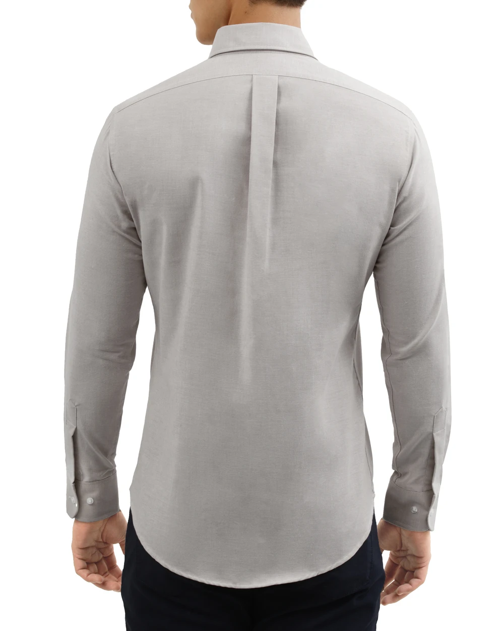 Camisa slim fit manga larga   oxford color gris
