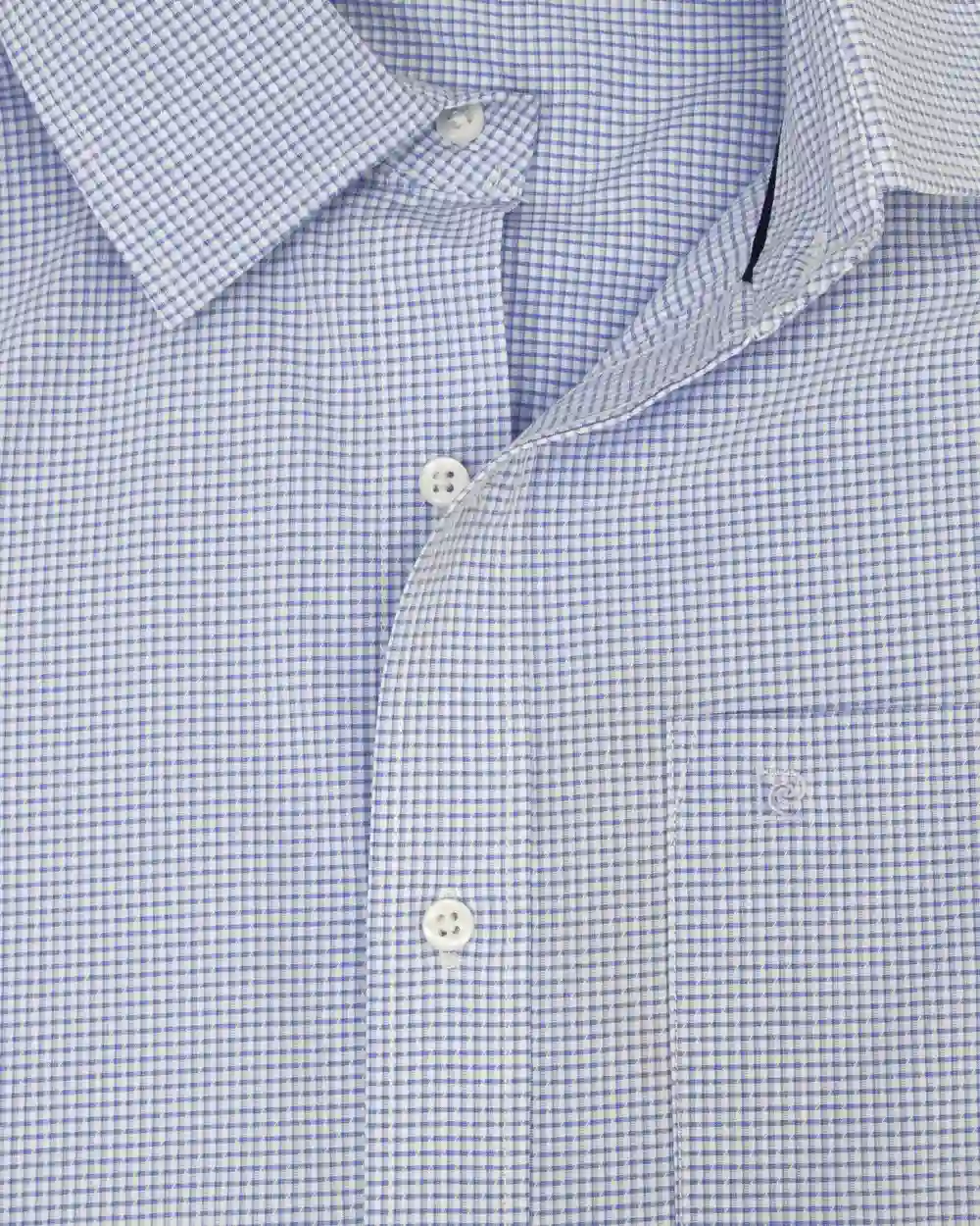 Camisa de vestir slim fit mini cuadros  verde bambú stretch
