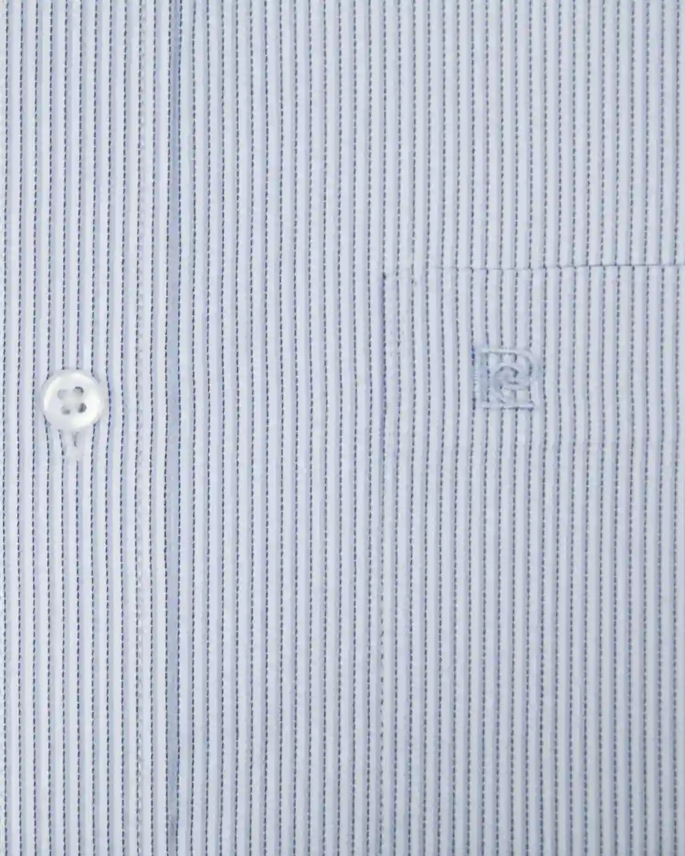 Camisa de vestir slim fit mini rayada celeste bambú stretch