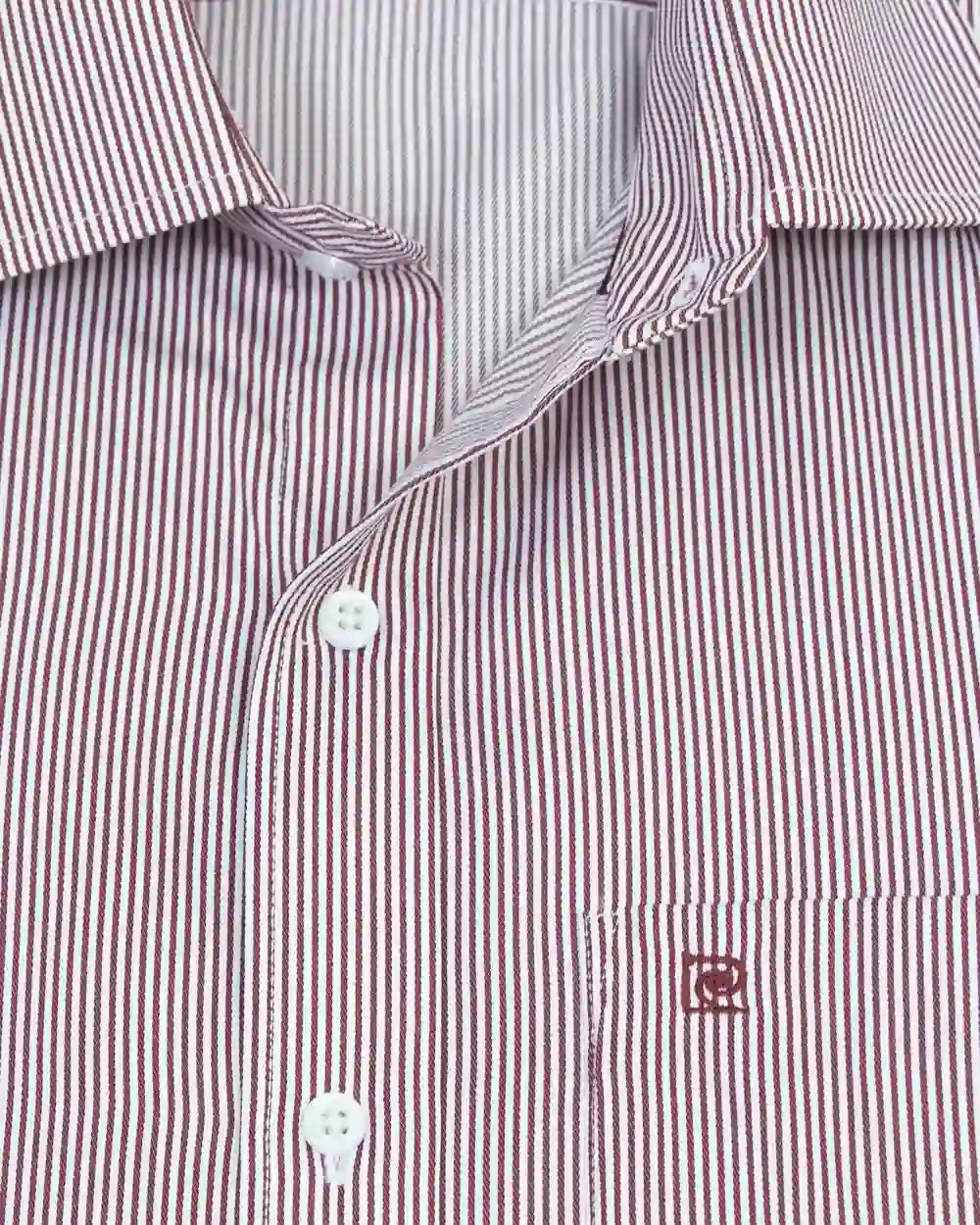 Camisa de vestir slim fit mini rayada vino bambú stretch