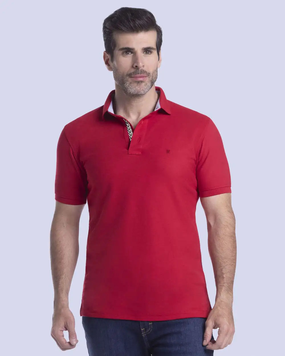 Camisa sport lisa slim fit manga corta cooling tech rojo