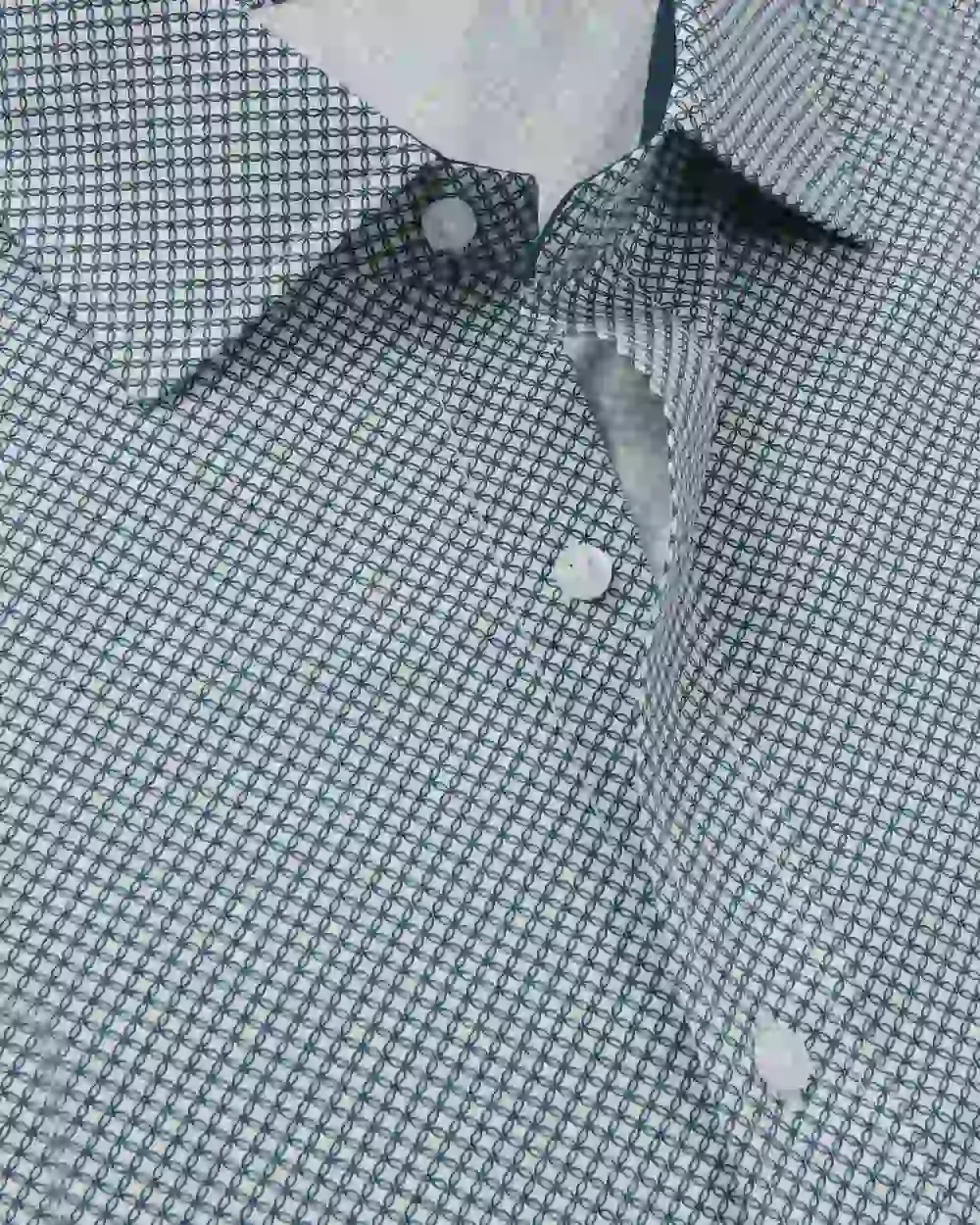 Camisa de vestir estampada gris manga larga slim fit