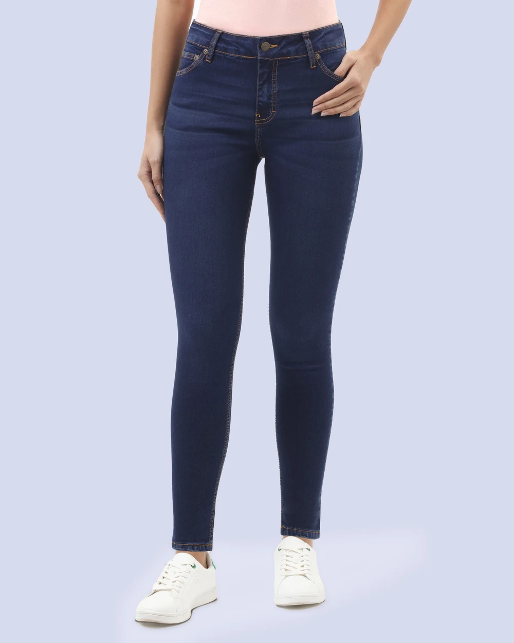 Jeans levanta pompa skinny tiro alto 451 azul cobalto