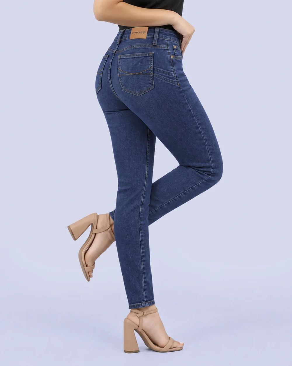 Jeans levanta pompa skinny tiro alto 451 azul