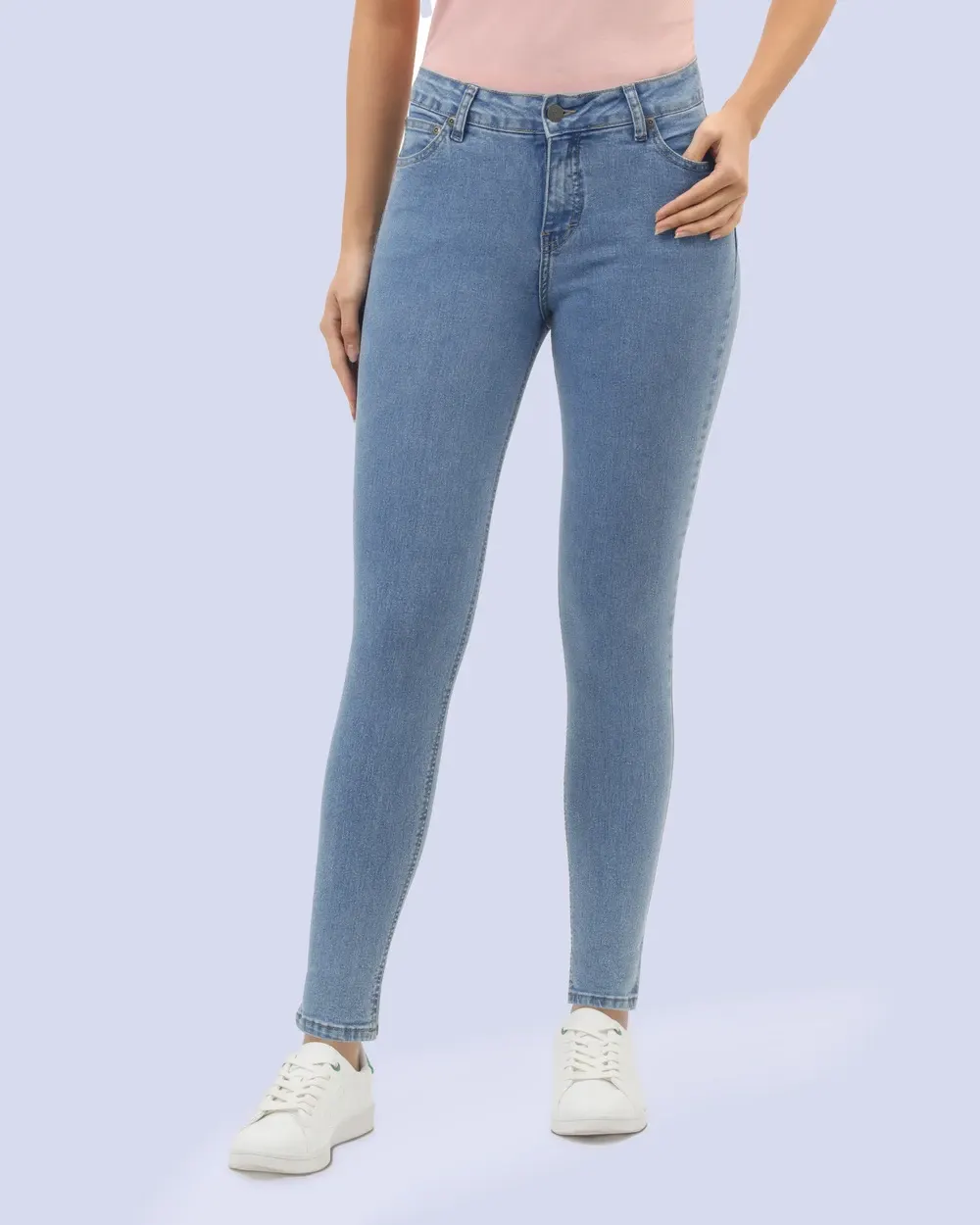 Jeans levanta pompa skinny tiro alto 451 azul opalo