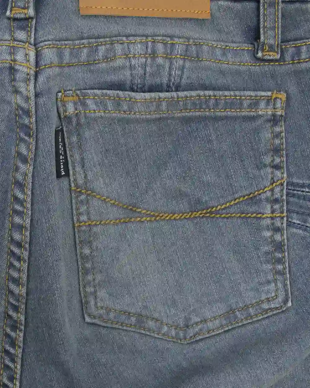 Jeans levanta pompa tiro alto con un botón estilo recto 461 azul claro